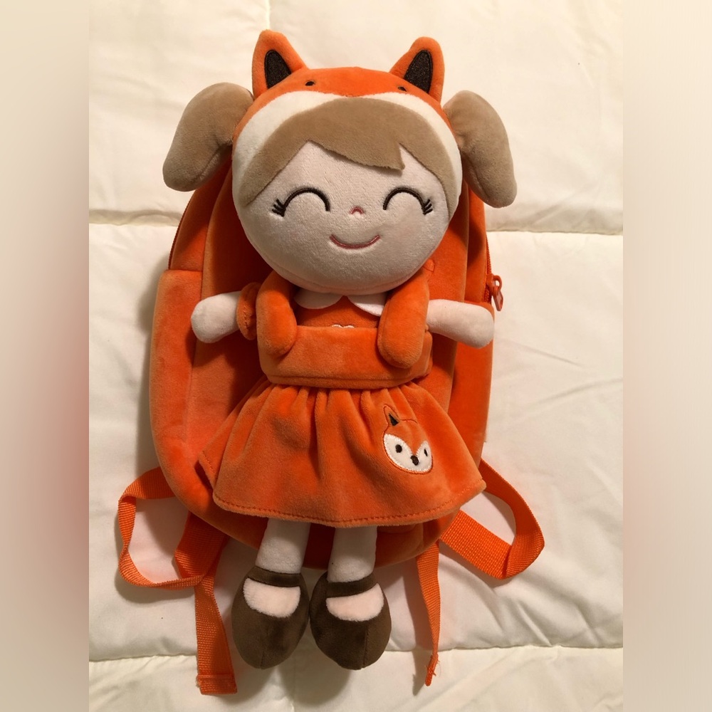 Adorable Orange Fox Plush Backpack for Kids